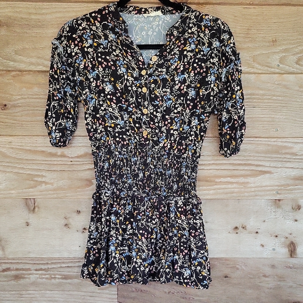 Jessica Simpson Size Girls' Large Floral Print Dropped Waist Dress
